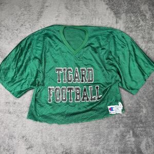 Vintage Tigard Football Jersey Champion USA Mens XL Oregon Sports Crop Green